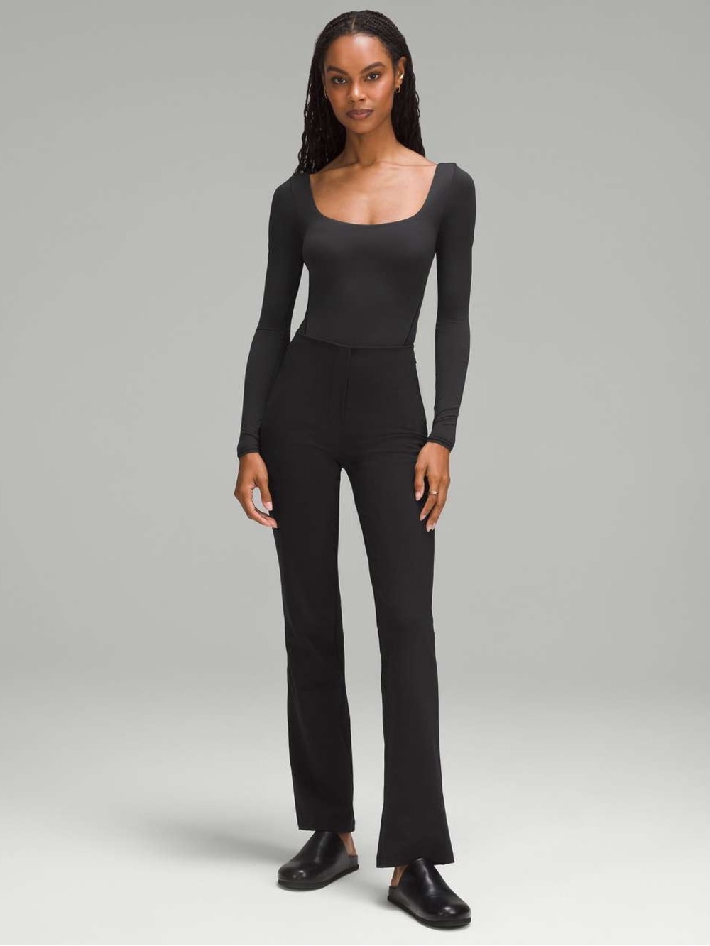 Lululemon Wundermost Ultra-Soft Nulu Scoop-Neck Long-Sleeve Bodysuit - Black - Picture 3 of 7